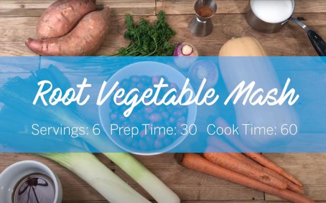 Root vegetable mash video
