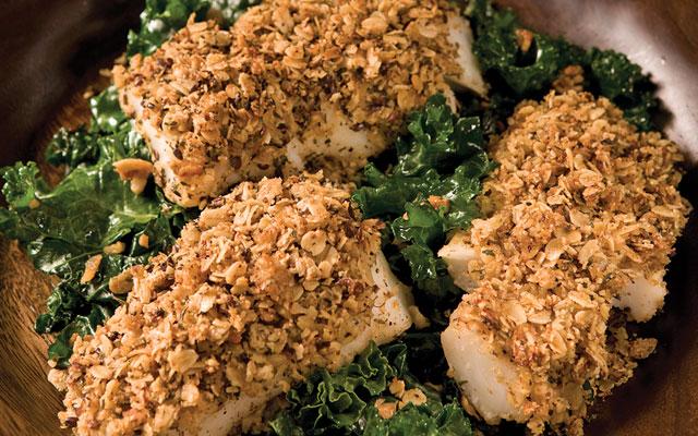 Baked Fish with Rolled Oat Crust