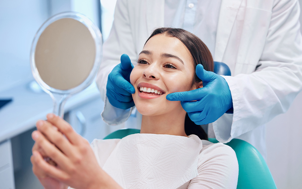 Woman in the dentist's chair
