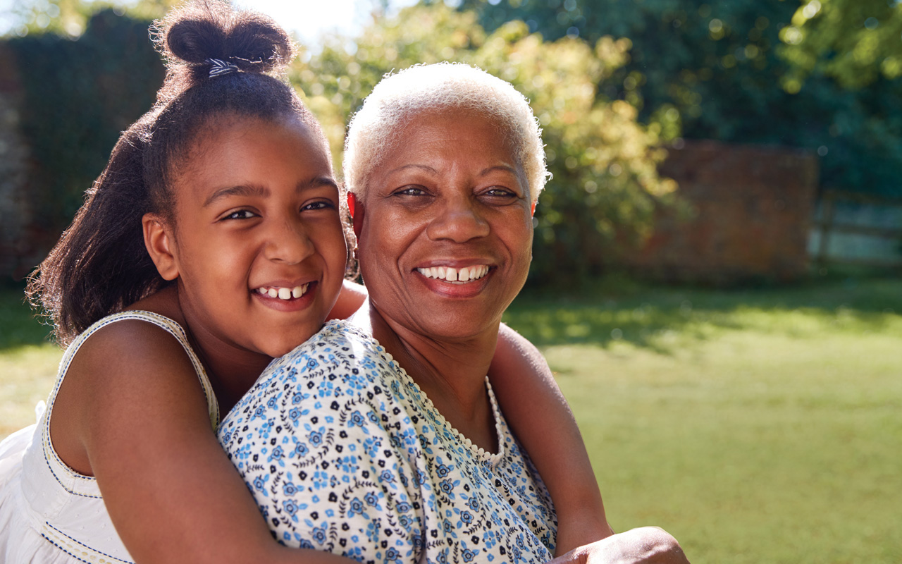 Granddaughter and grandmother