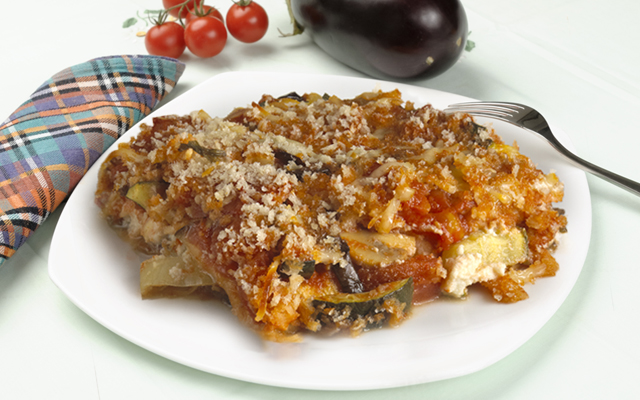 Eggplant, Cheese & Tomato Bake