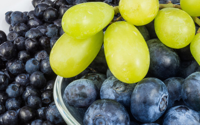 Blueberries and grapes