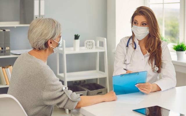 Doctor and patient talking