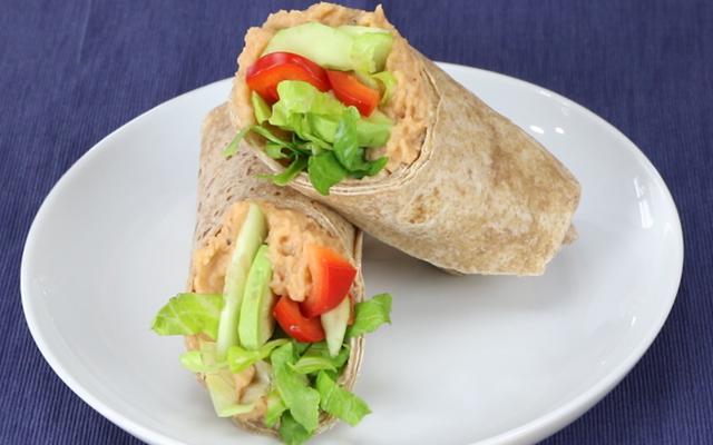 white bean hummus wrap